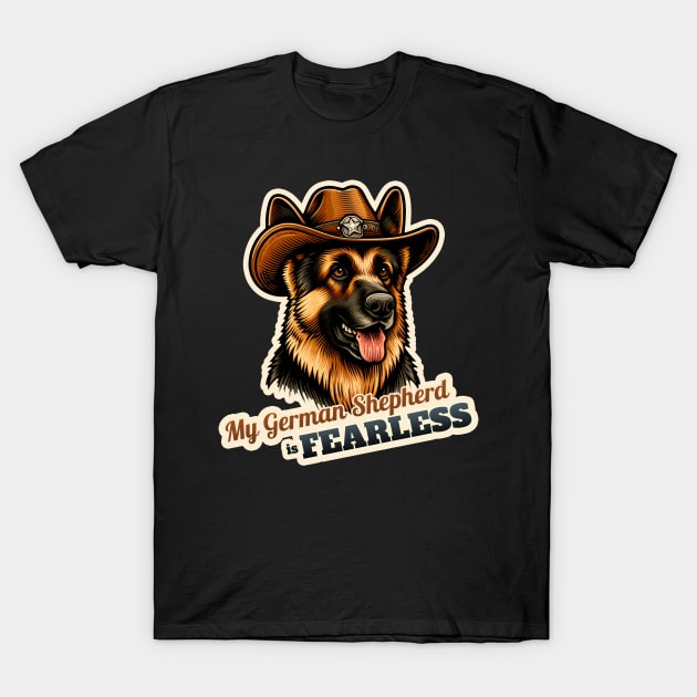 German Shepherd Cowboy T-Shirt by k9-tee